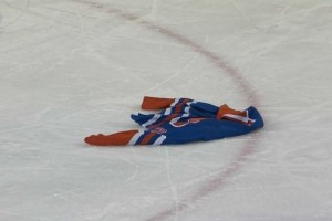 Oilers Jersey on Ice