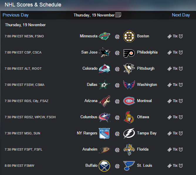 NHL Scores: Live NHL scores from tonight's games