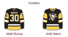 Pittsburgh Penguins Goalies 2017-18